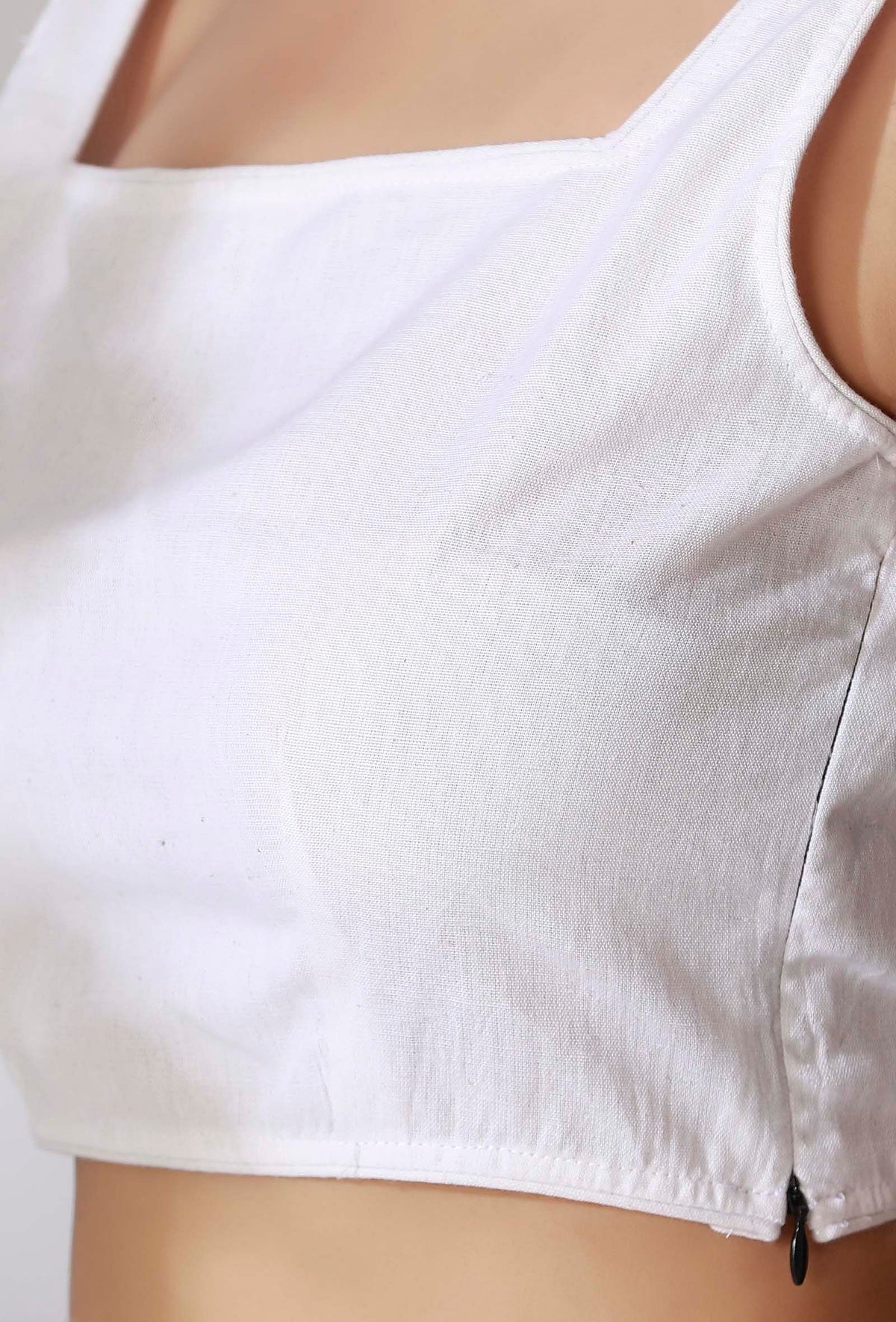 White Cotton Crop Top サイズ XXL