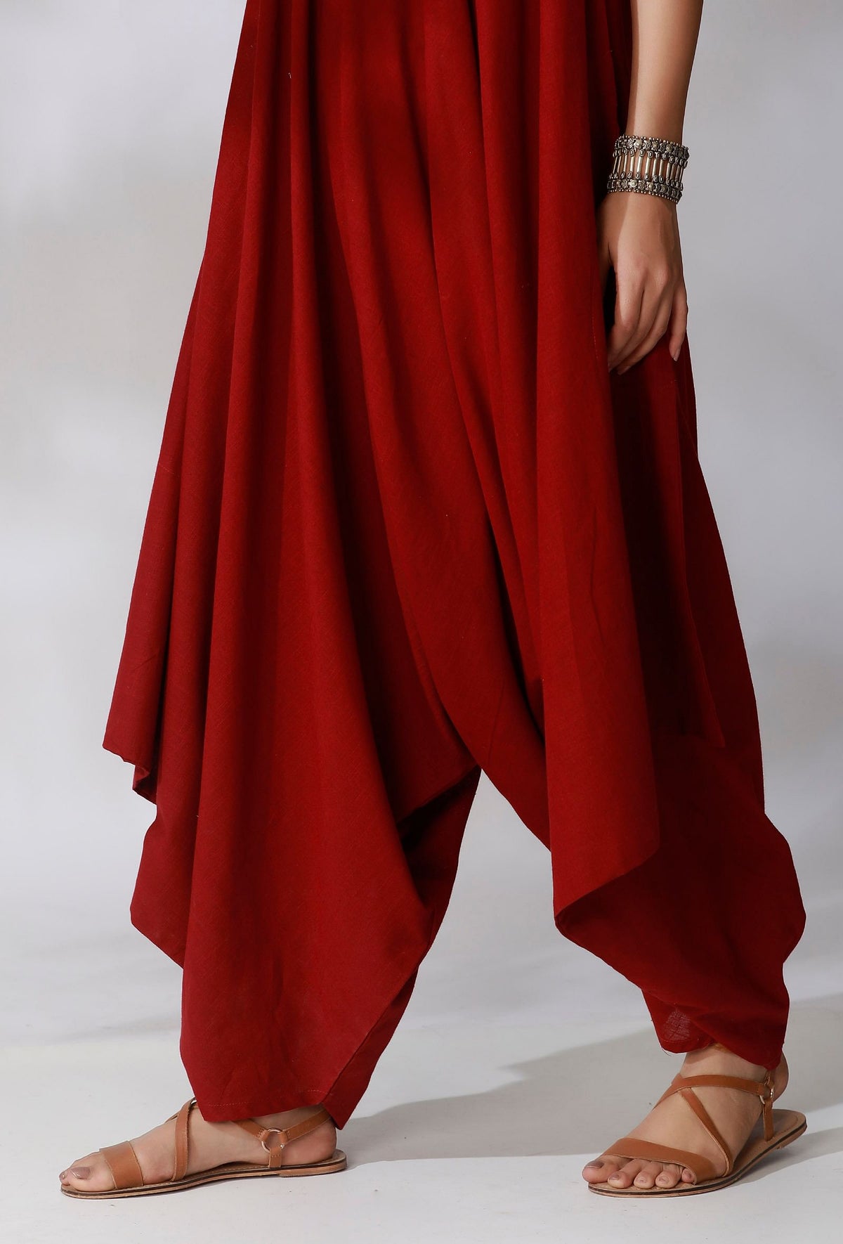 Maroon Cotton Balloon Jumpsuit サイズ M
