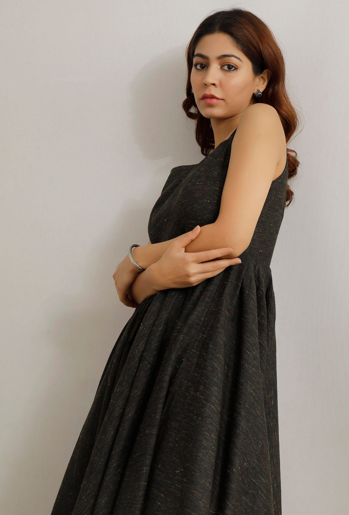 Dark Olive Sleeveless Cotton Khadi Kurta サイズ XS