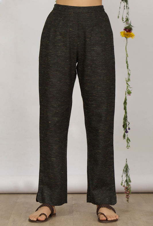 Dark Olive Straight Cotton Khadi Pants サイズ M