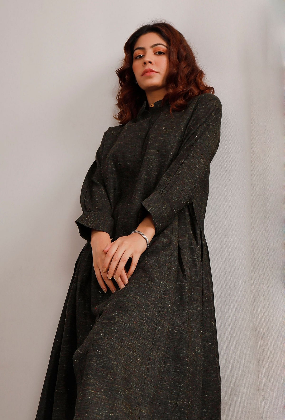 Dark Olive Cotton Khaadi Kurta サイズ S