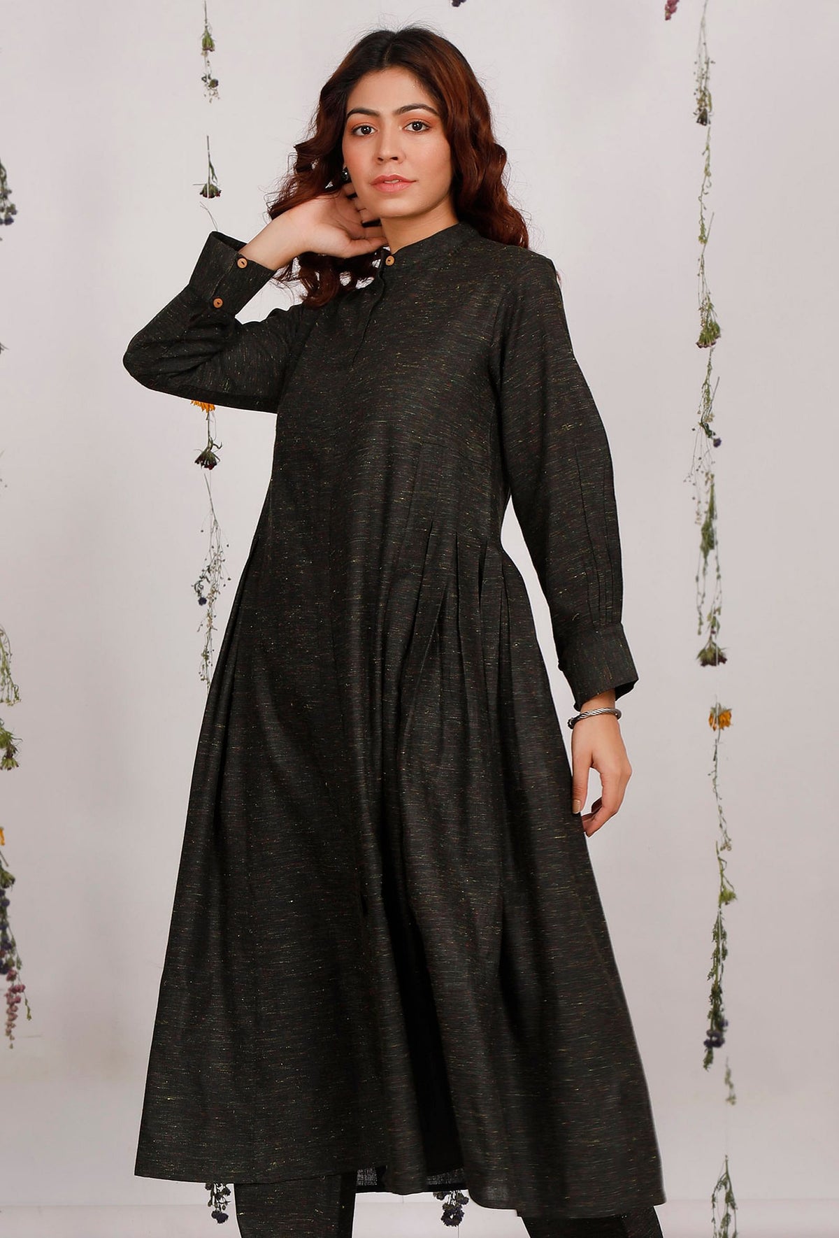 Dark Olive Cotton Khaadi Kurta サイズ XS