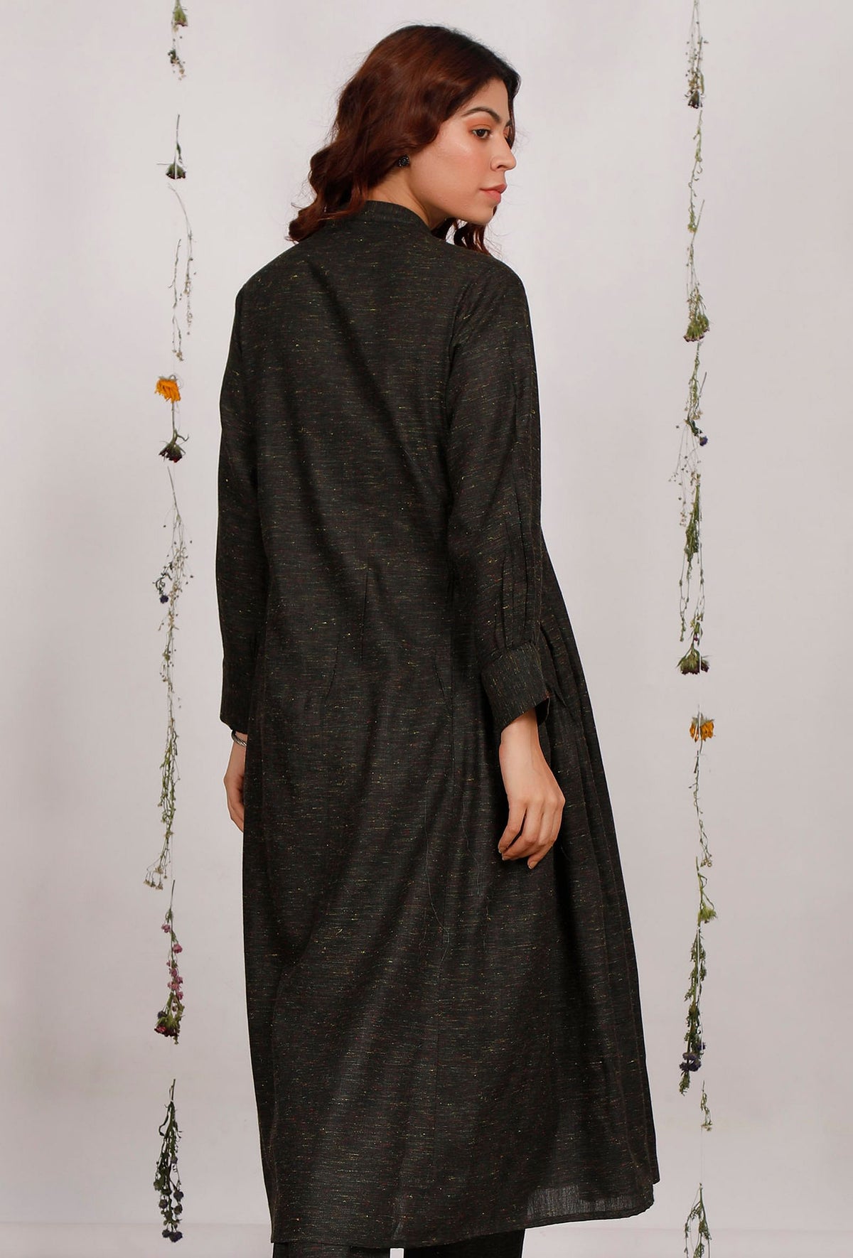 Dark Olive Cotton Khaadi Kurta サイズ XS