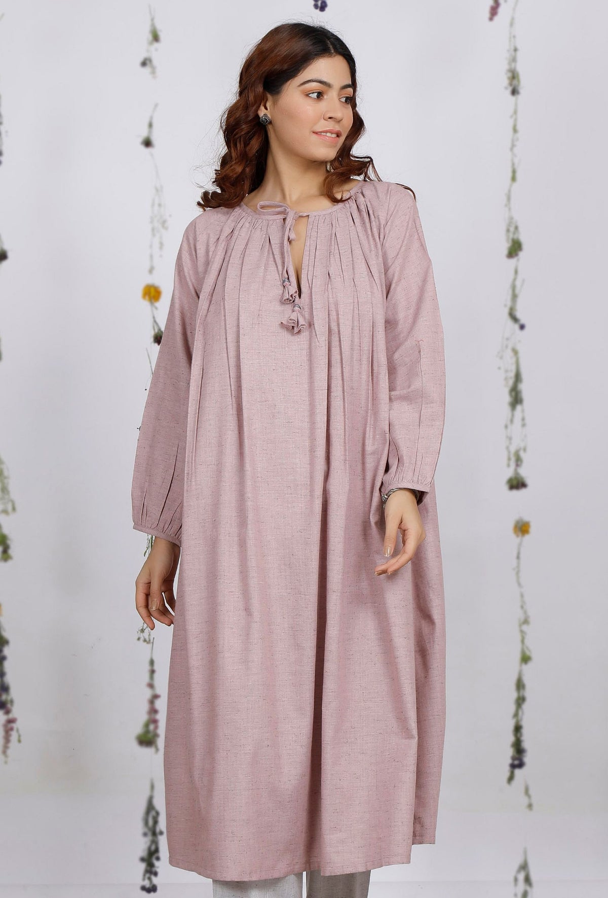 Orchid Pink Flared Cotton Khaadi Kurta サイズ XL