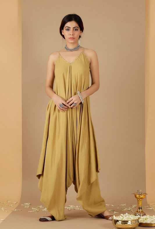 Earls Green Sleeveless Embroidered Jumpsuit サイズ S