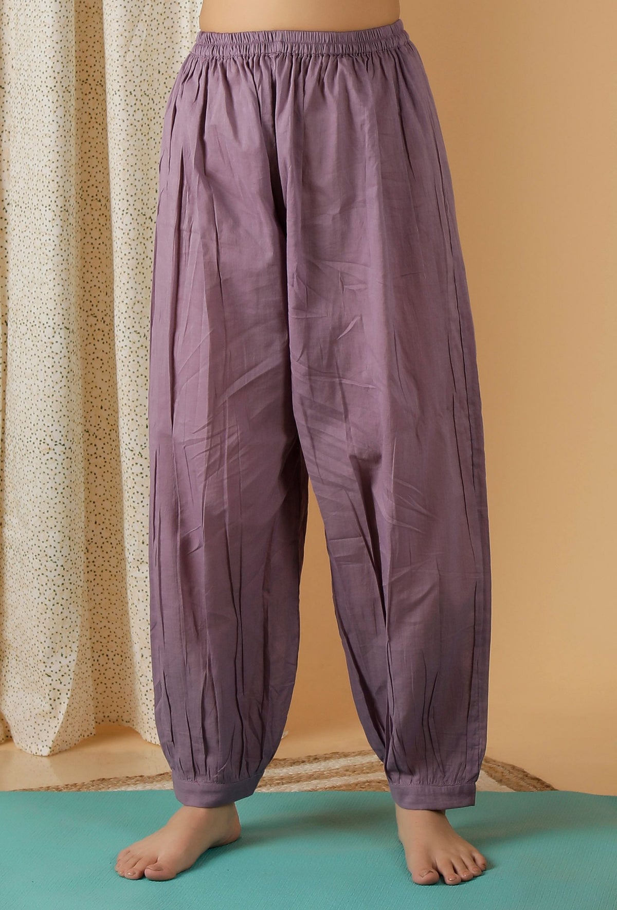 Mulmul Cotton Solid Lilac Harem Pants サイズ S