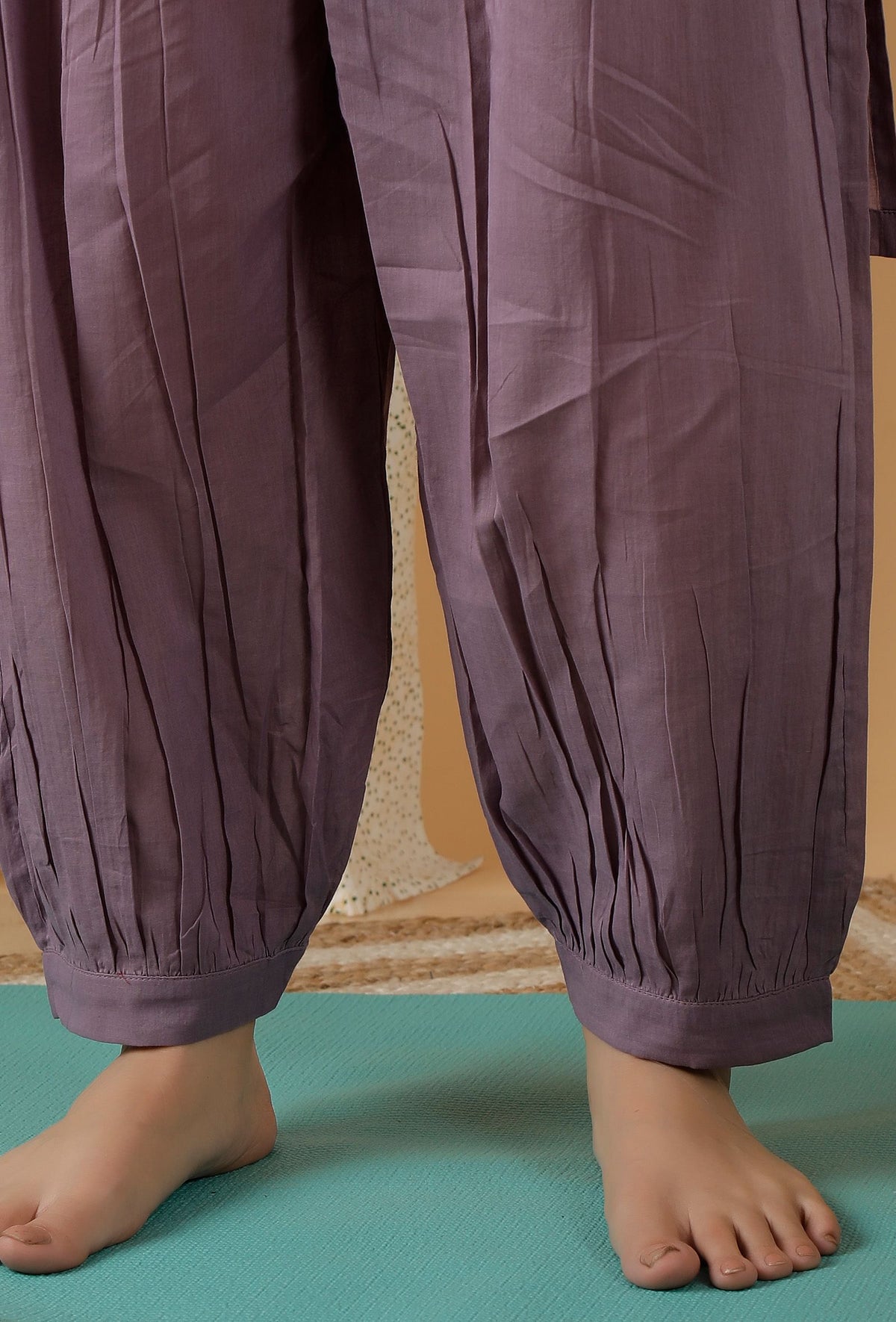 Mulmul Cotton Solid Lilac Harem Pants サイズ S
