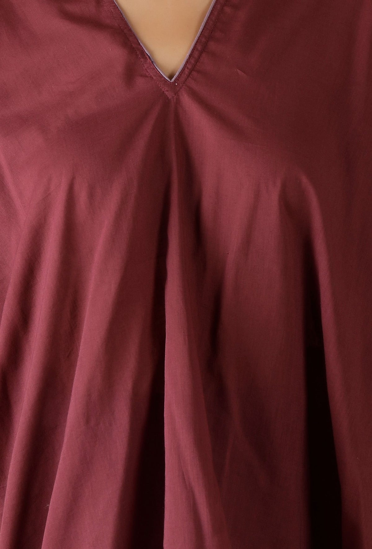 Mulmul Cotton Solid Plum Kaftan Top サイズ XXXL