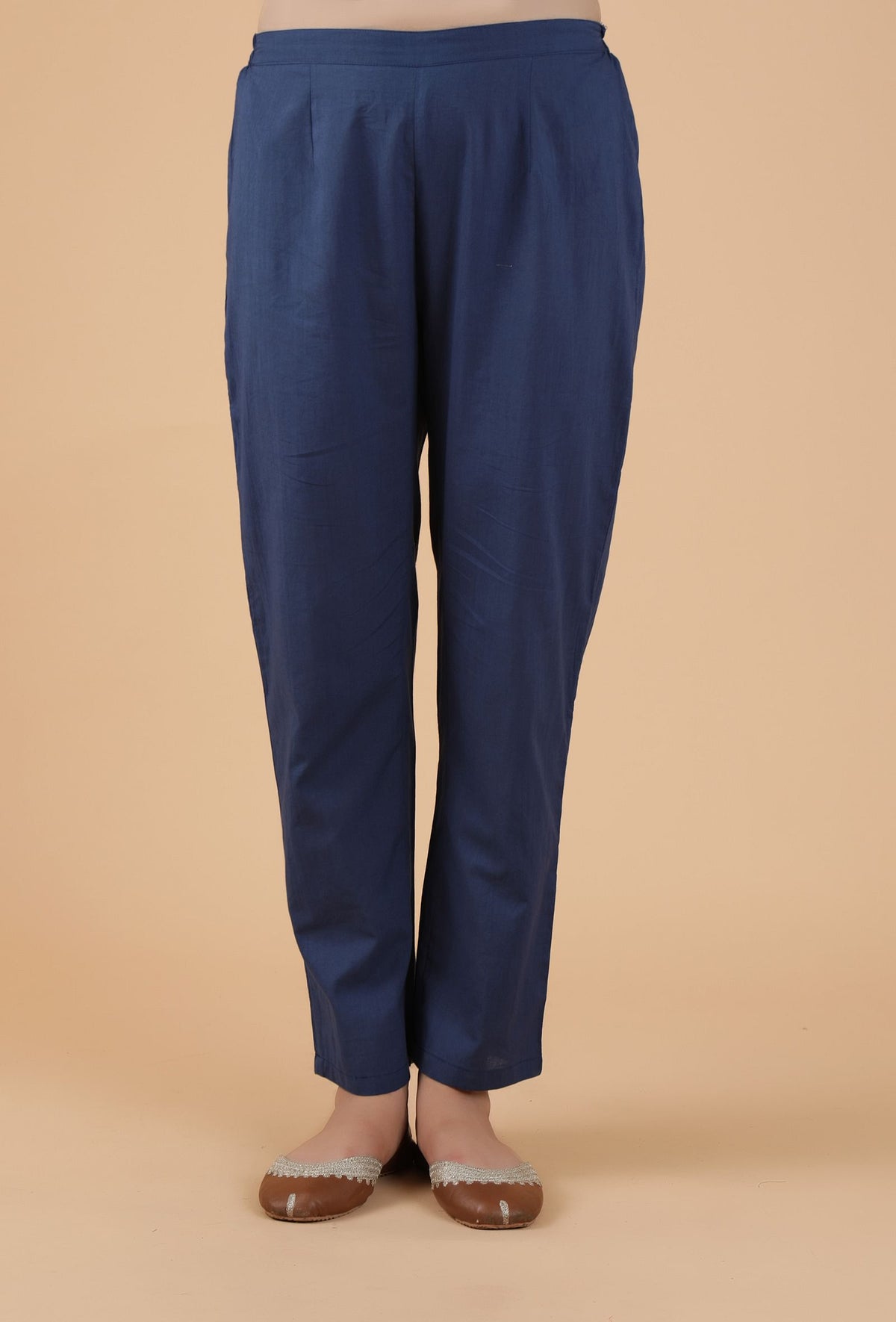 Alekhya Solid Indigo Blue Narrow Fit Pants サイズ S
