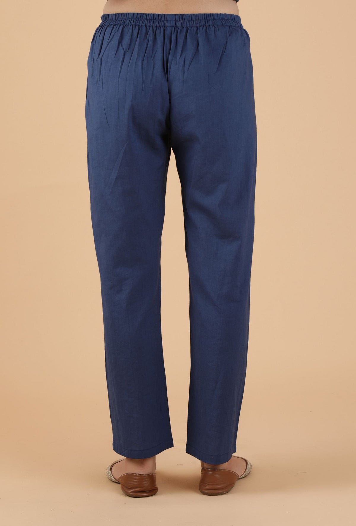Alekhya Solid Indigo Blue Narrow Fit Pants サイズ S