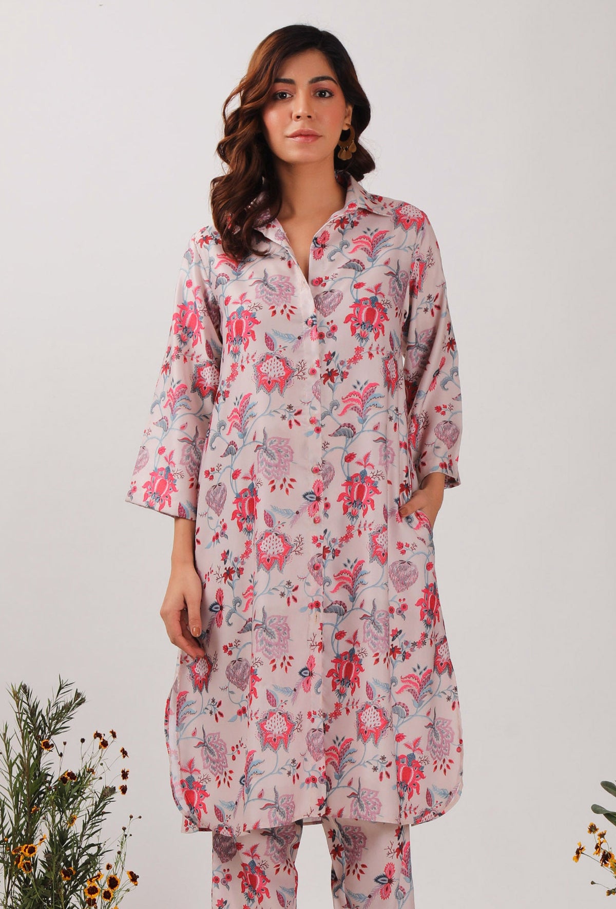 Nadia Floral Chintz Shirt Tunic サイズ L