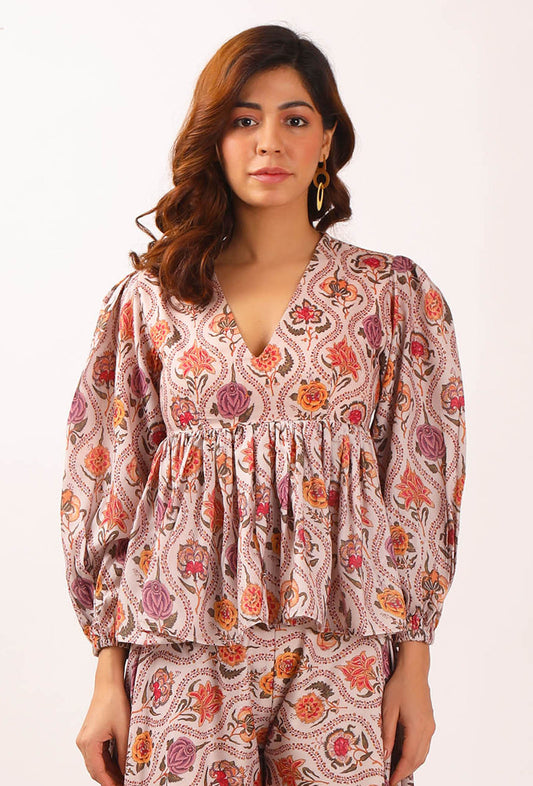Airi Floral Chintz Flared Top サイズ M