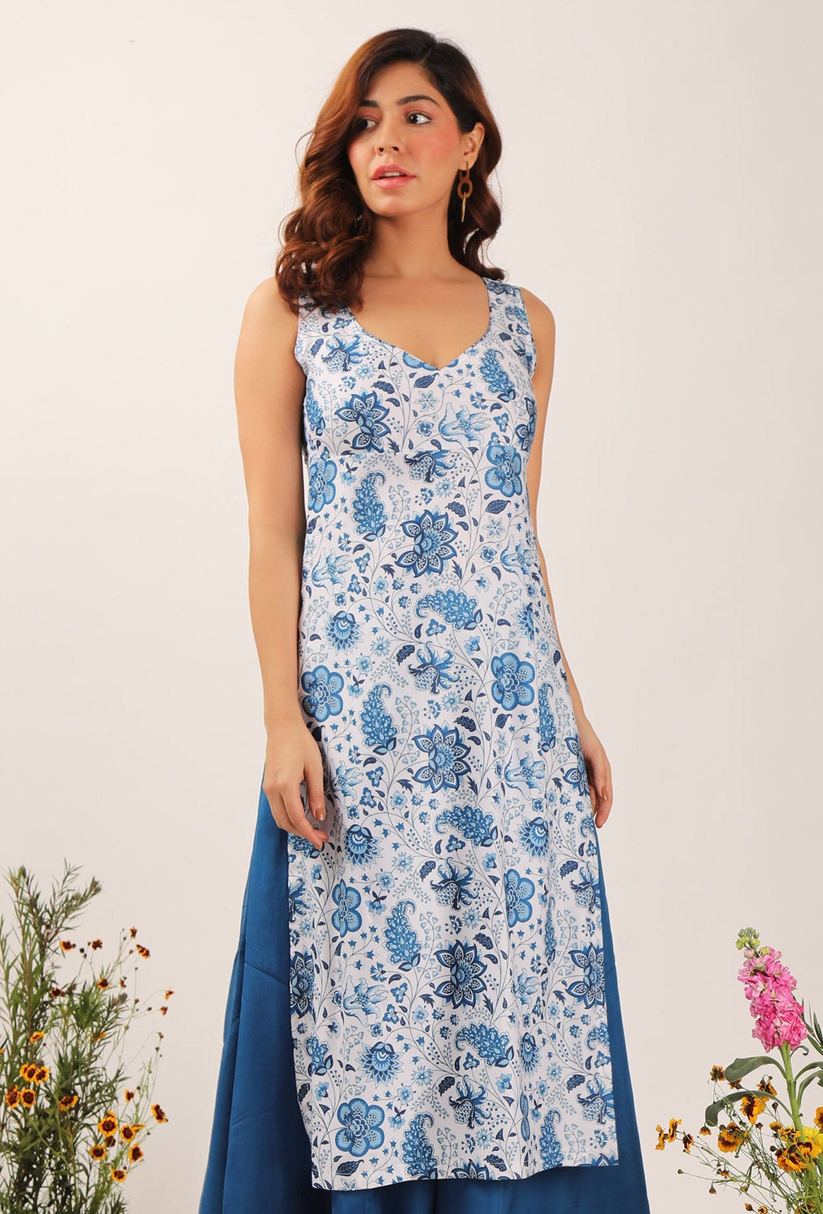 Serena Floral Chintz Straight Kurta サイズ M