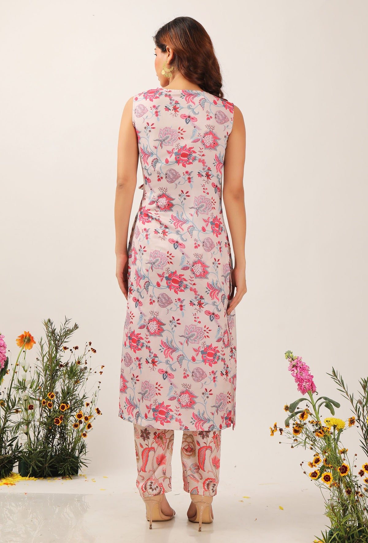 Nadia Floral Chintz Wrap Tunic Dress サイズ M