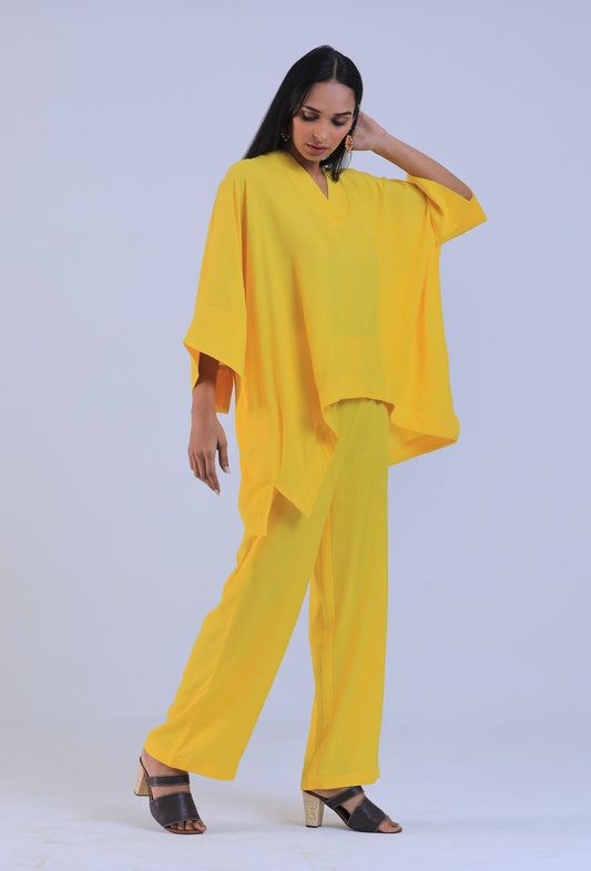 Yellow Color V-Neck Top サイズ M