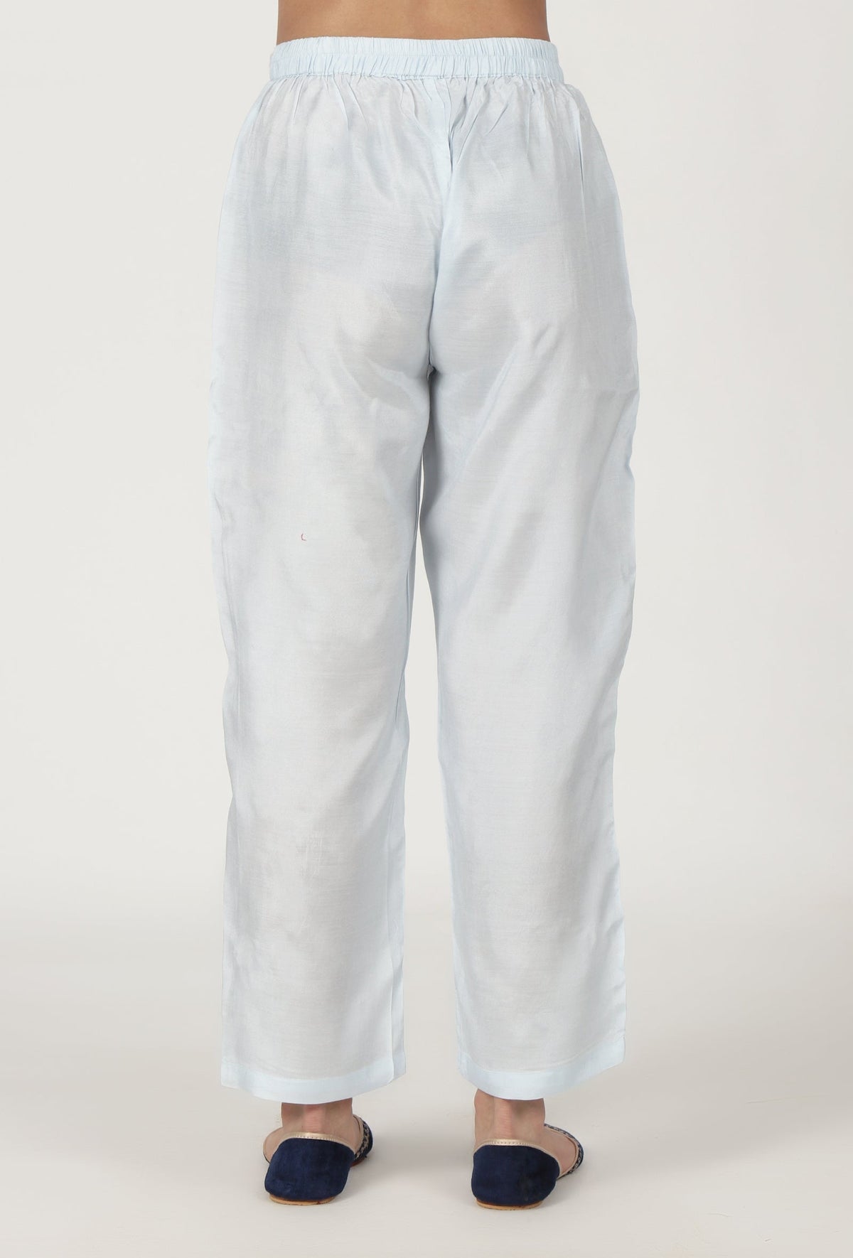 Women Sky Blue Cotton Pant サイズ S