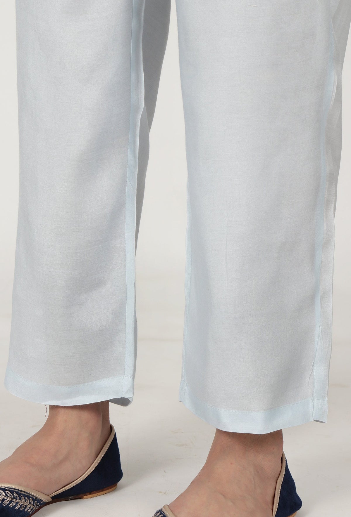 Women Sky Blue Cotton Pant サイズ XL