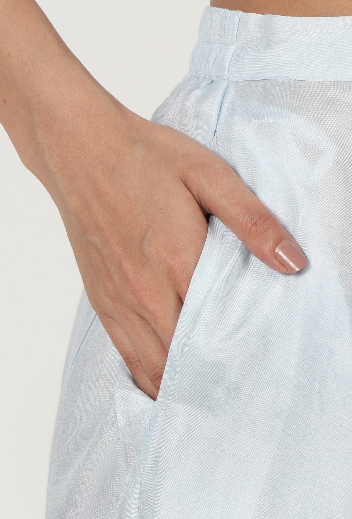 Women Sky Blue Cotton Pant サイズ XS