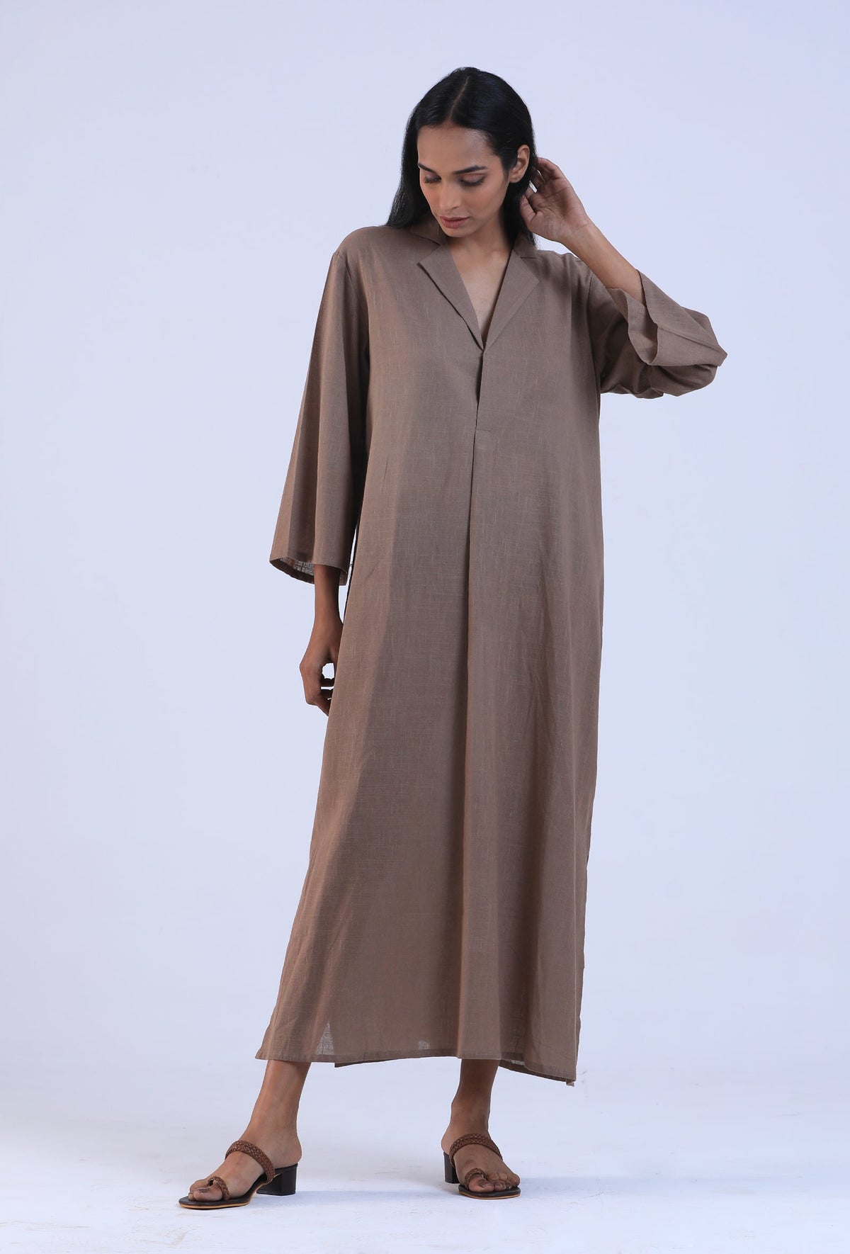 Women Brown Cotton Kurta サイズ M