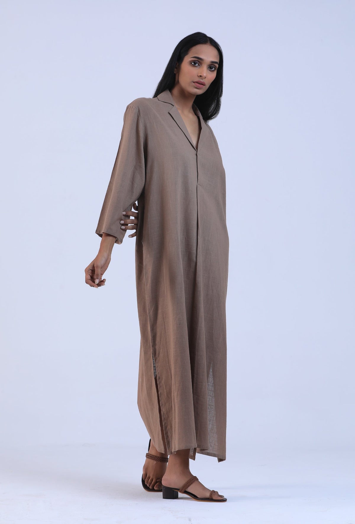 Women Brown Cotton Kurta サイズ M