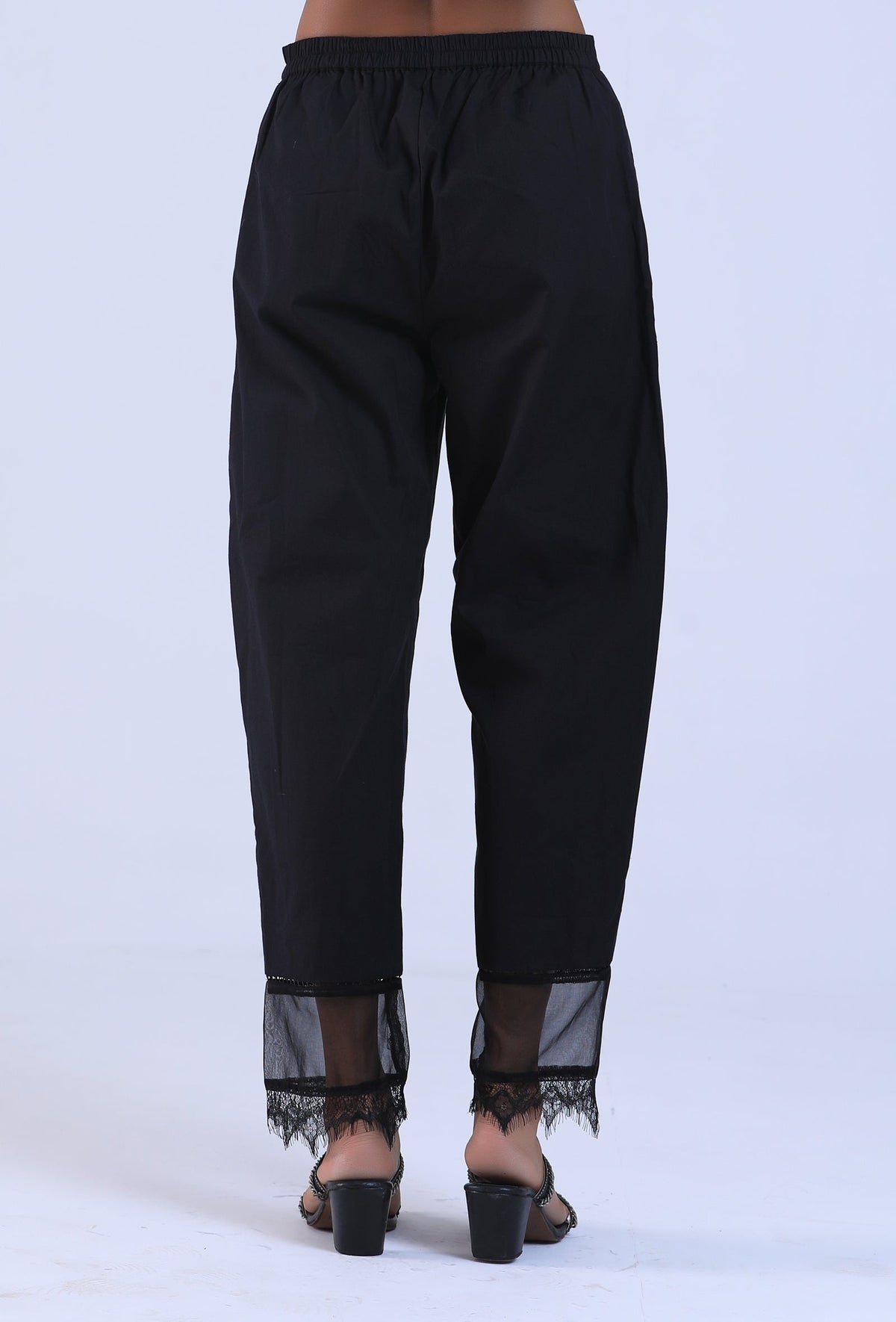 Women Black Cotton Pant サイズ S