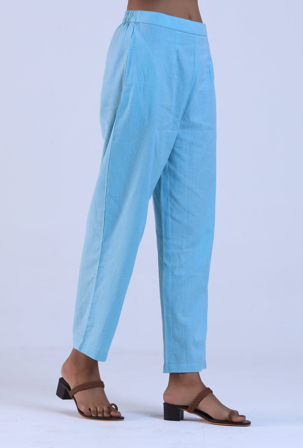 Women Blue Cotton Pant サイズ XS