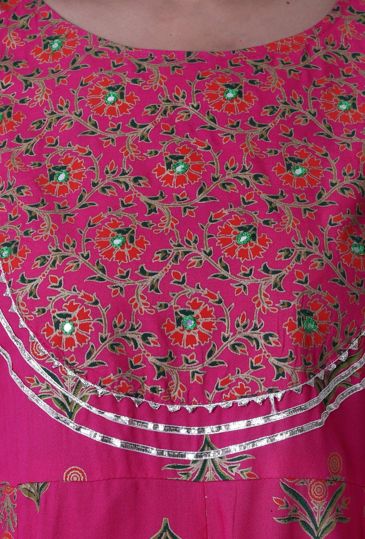 Cerise Pink Cotton Rayon Kurta サイズ XL