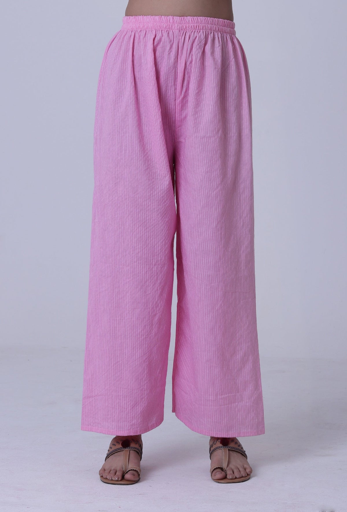 Pastel Violet Cotton Palazzo サイズ L