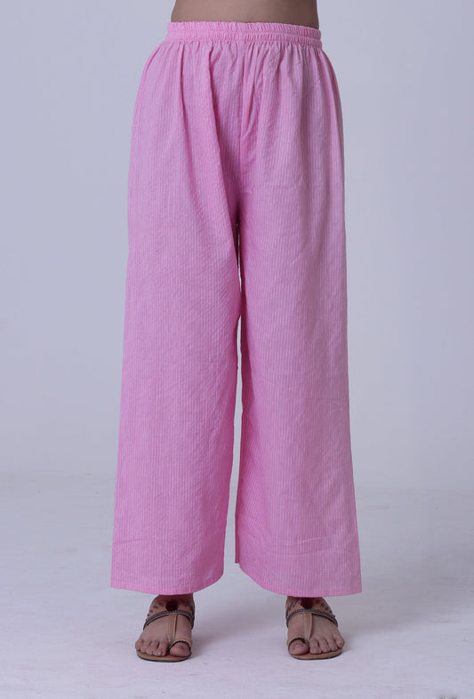 Pastel Violet Cotton Palazzo サイズ L