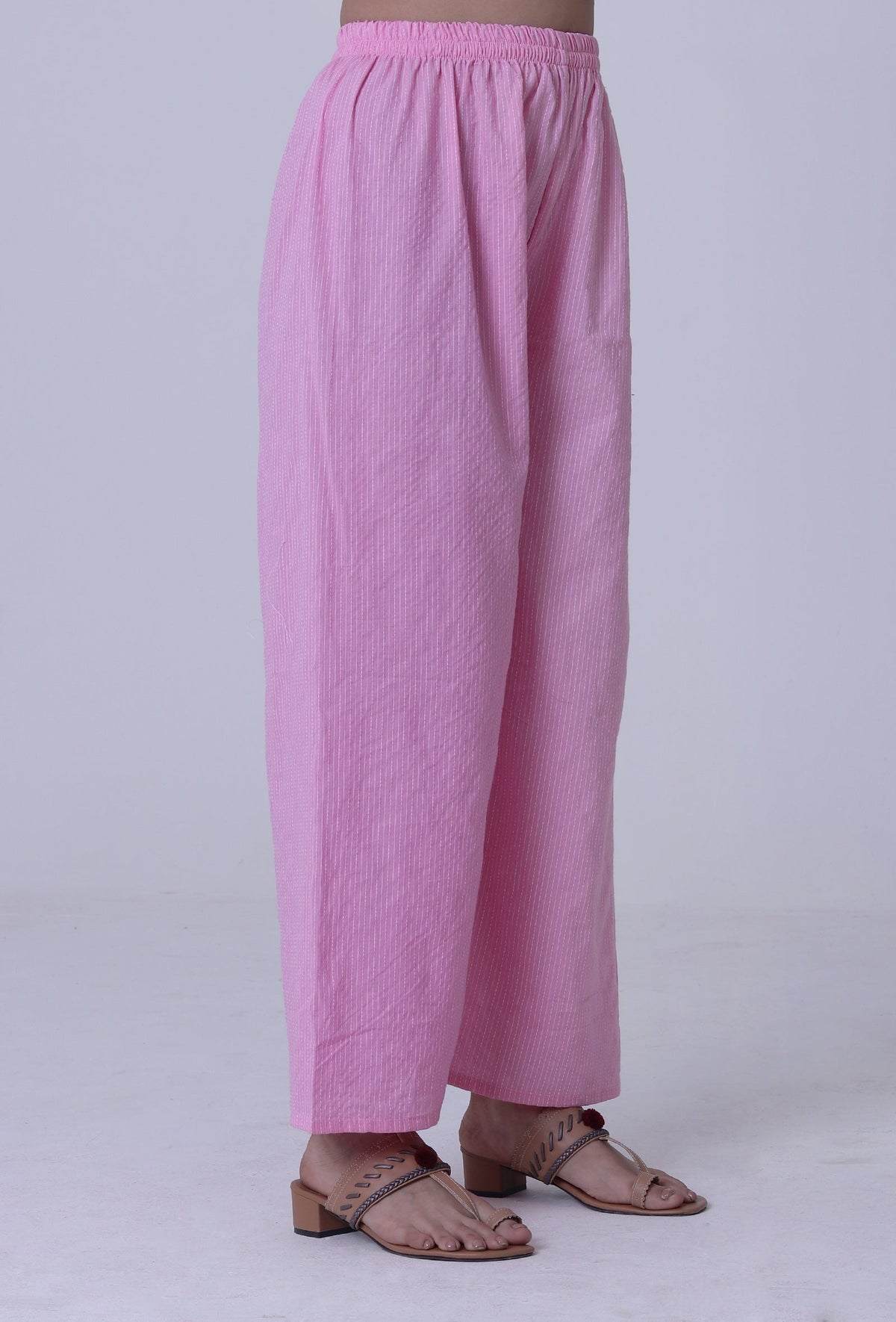 Pastel Violet Cotton Palazzo サイズ L