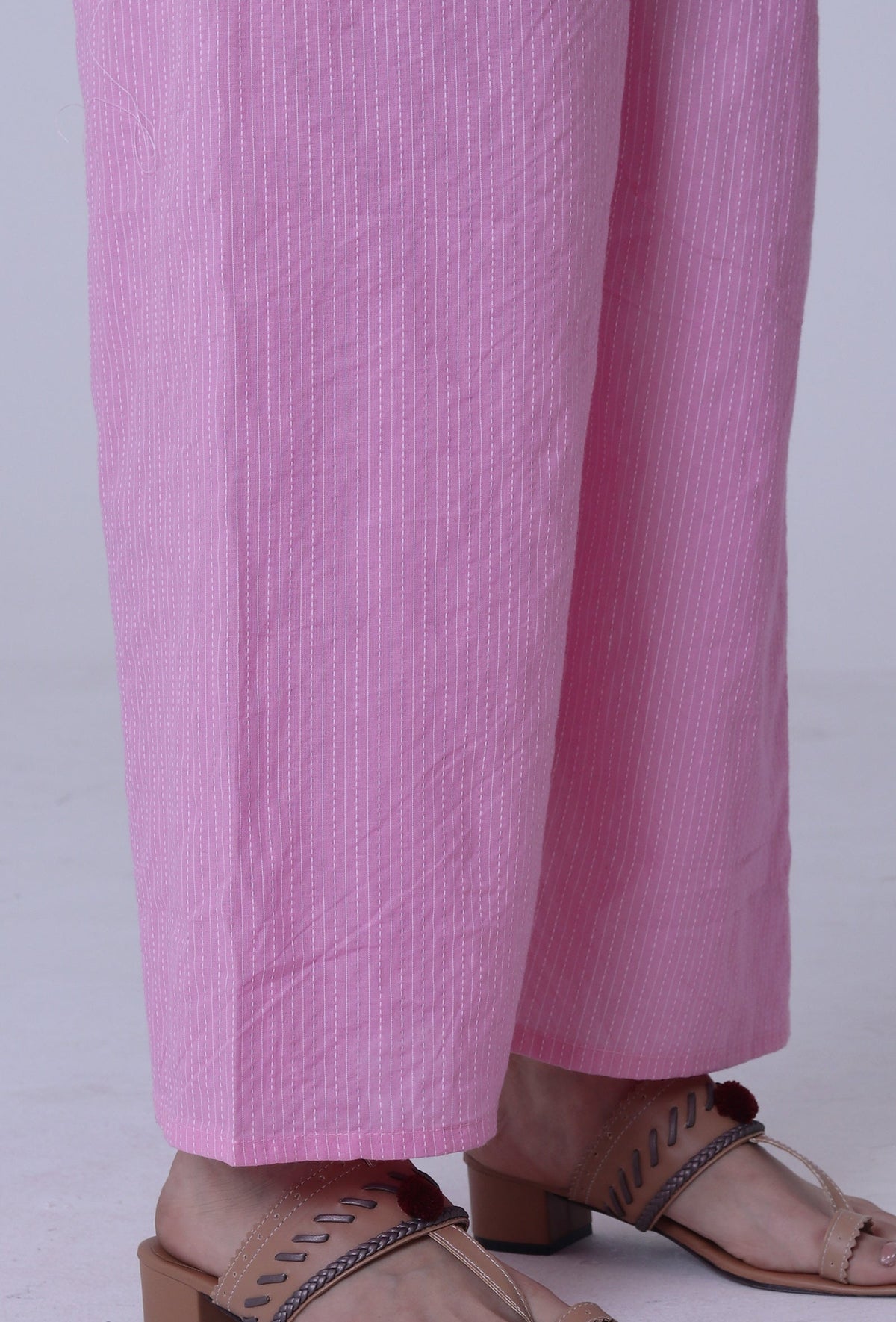 Pastel Violet Cotton Palazzo サイズ L