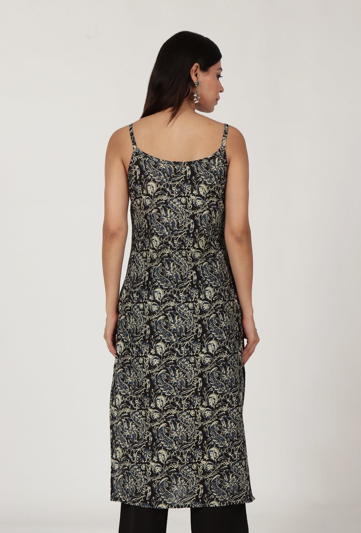 Kalamkari Printed Black Color Cotton Slip サイズ S
