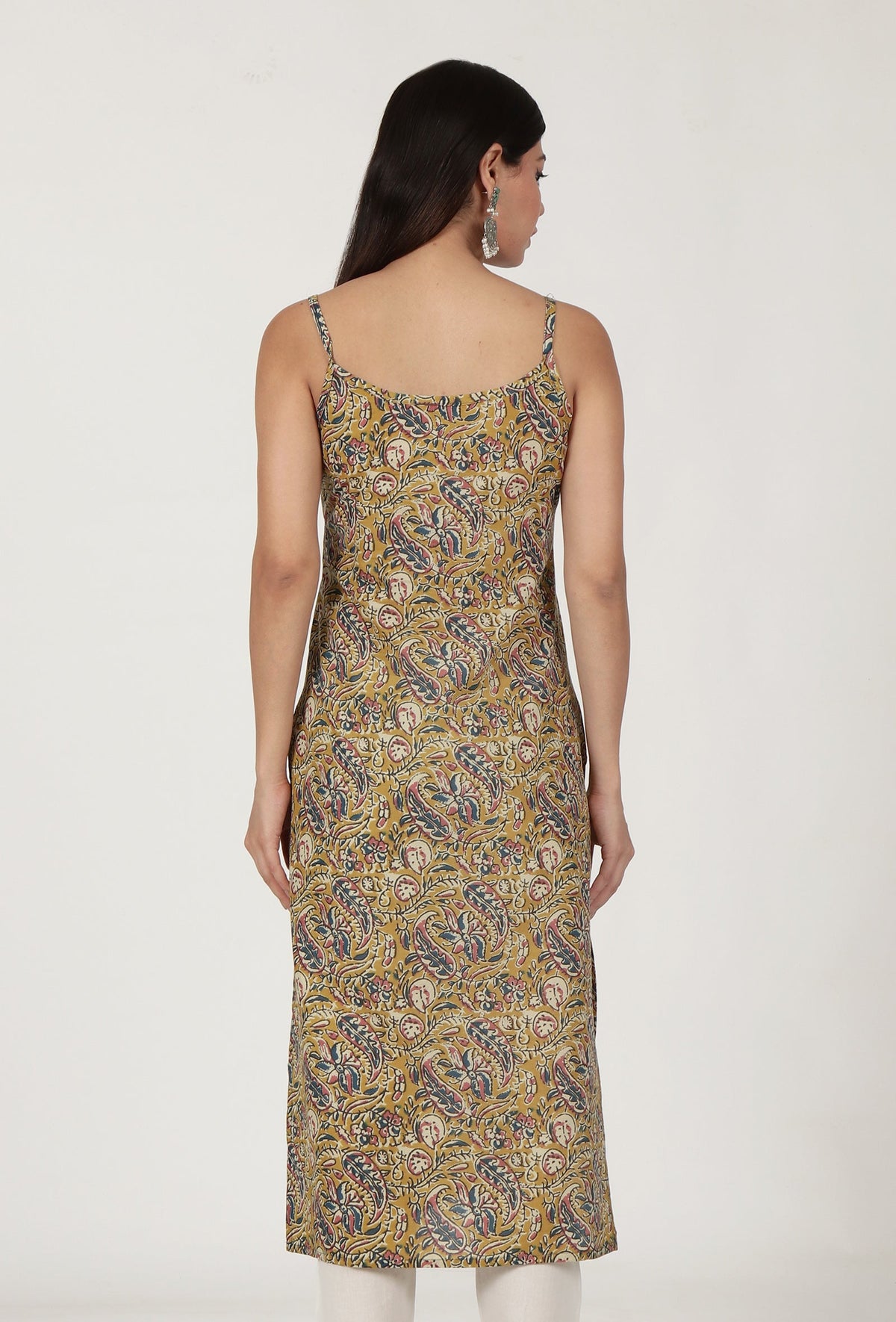 Kalamkari Printed Yellow Color Cotton Slip サイズ XXL