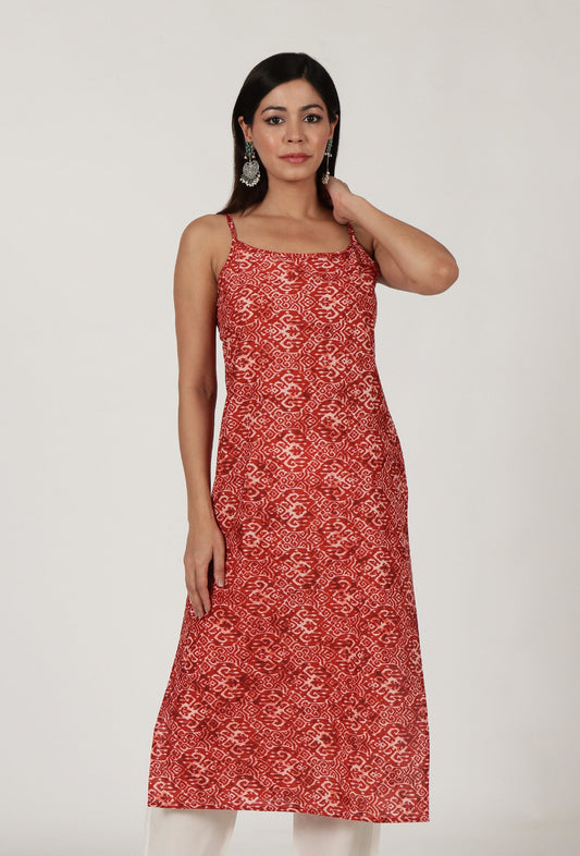 Multi Printed Red Color Cotton Slip サイズ L