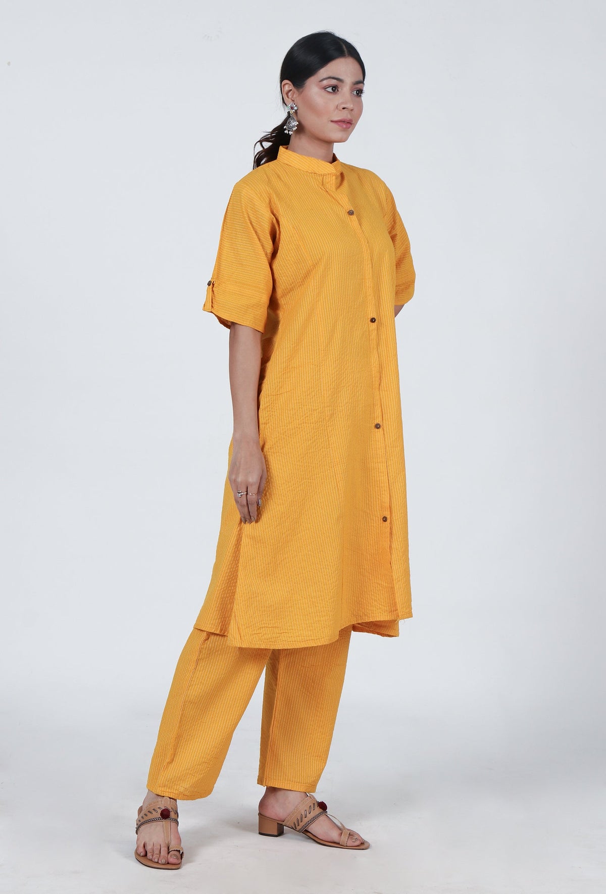 Yellow Cotton Kurta サイズ XXL