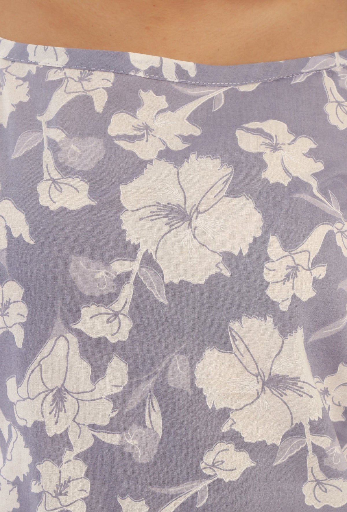 Blue Color Cotton Slip With White Motif サイズ XS