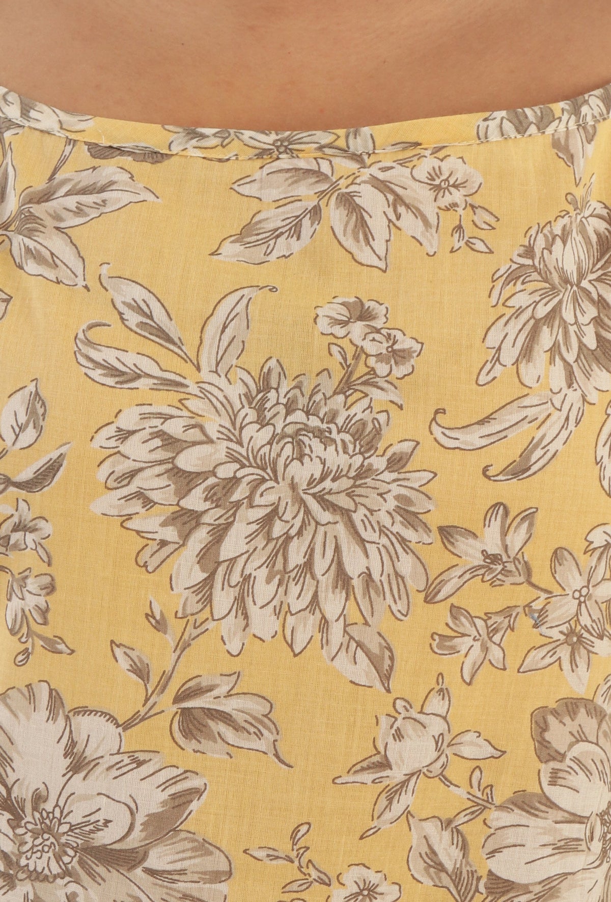 Yellow Color Cotton Slip With Multicolor Motif サイズ XL