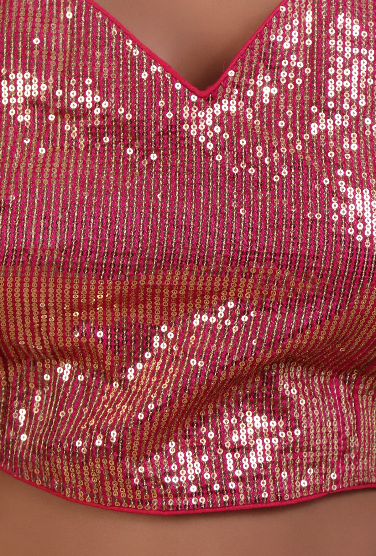 Light Pink Color Raw Silk Sitara Work Blouse サイズ S