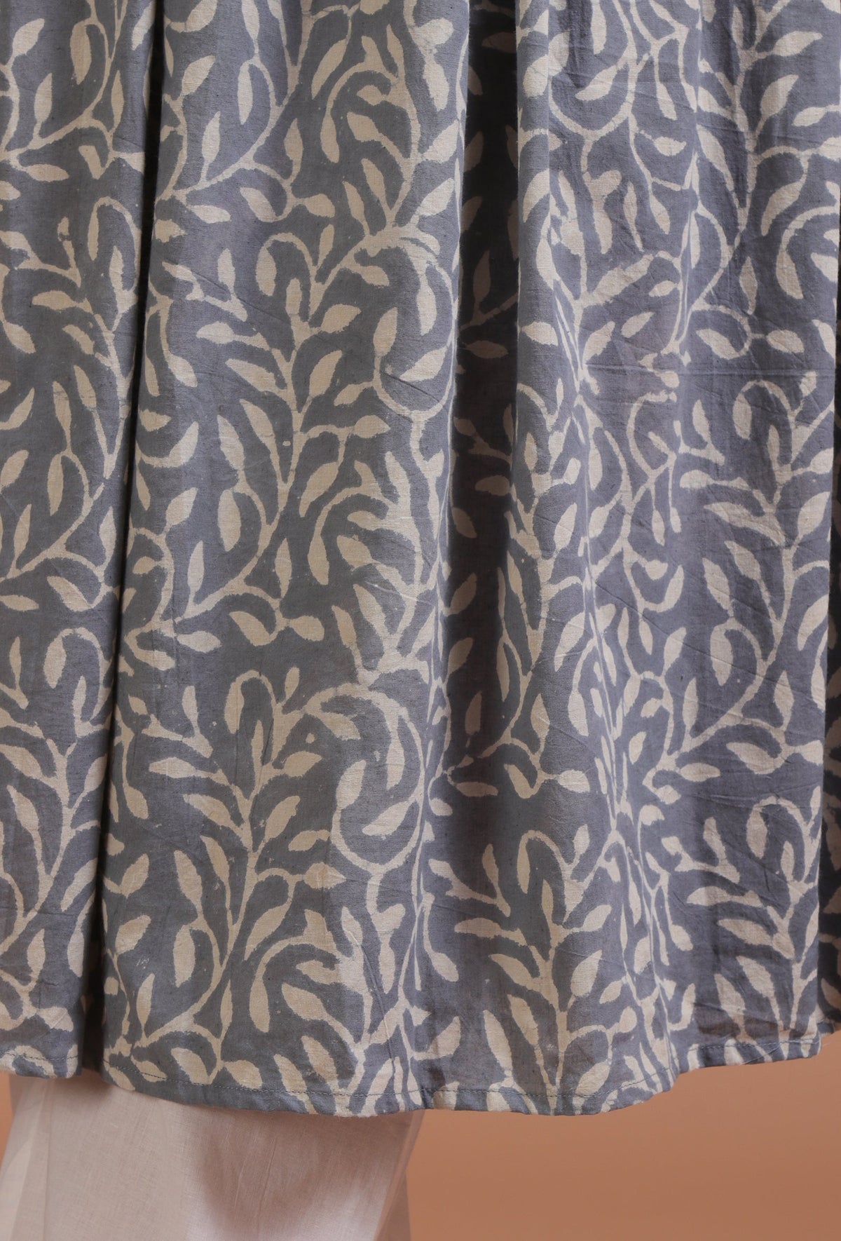 Grey Cotton Printed Dress サイズ S