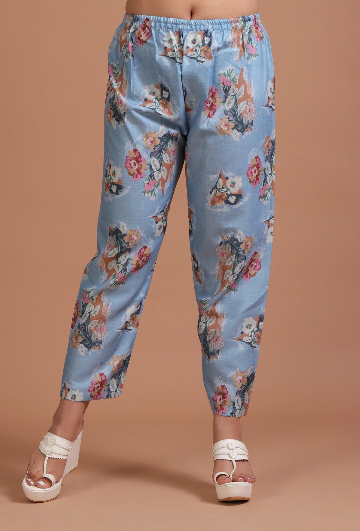 Set of 2: Sky Blue Cotton Digital Printed Kurta & Pant Set サイズ L