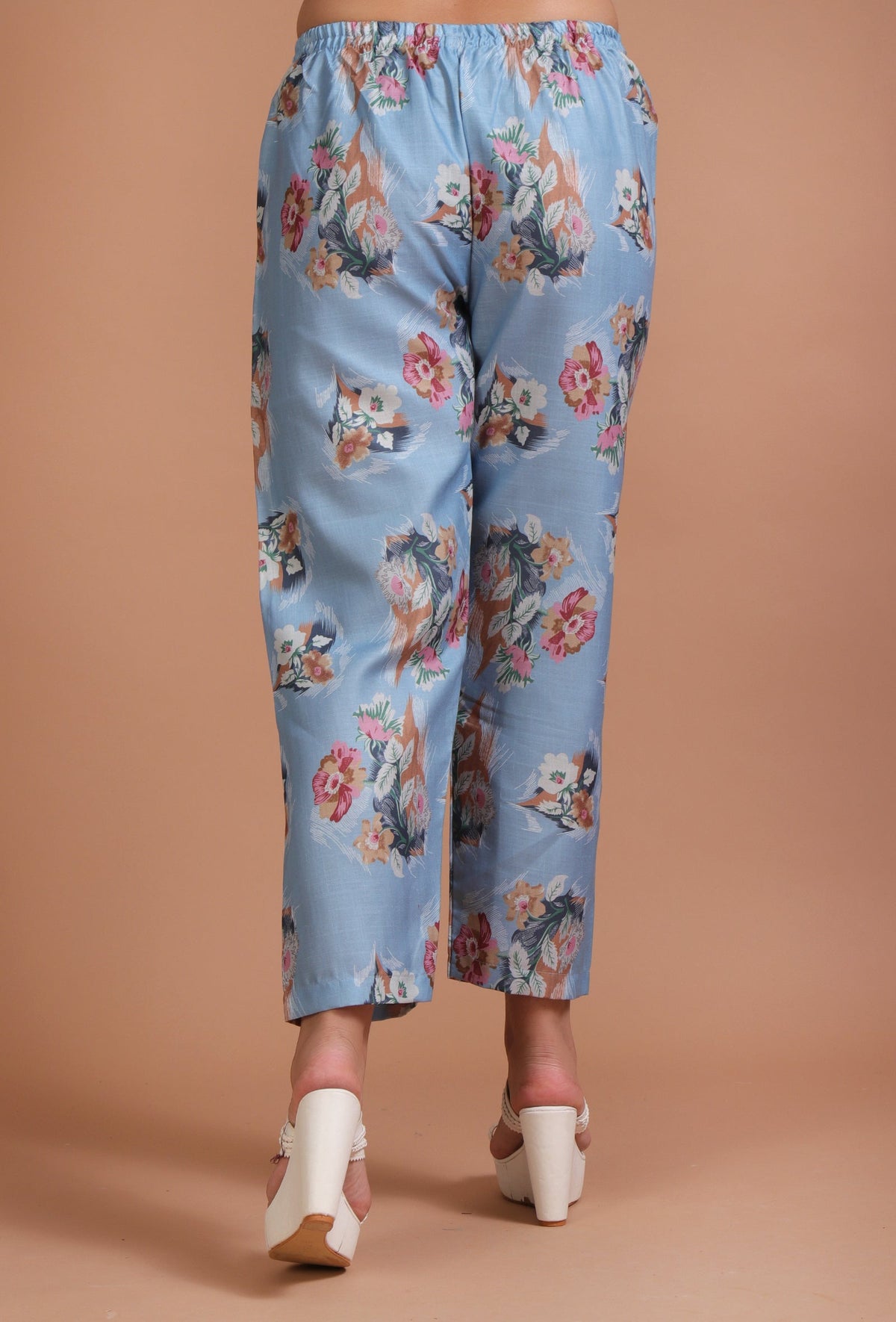 Set of 2: Sky Blue Cotton Digital Printed Kurta & Pant Set サイズ L