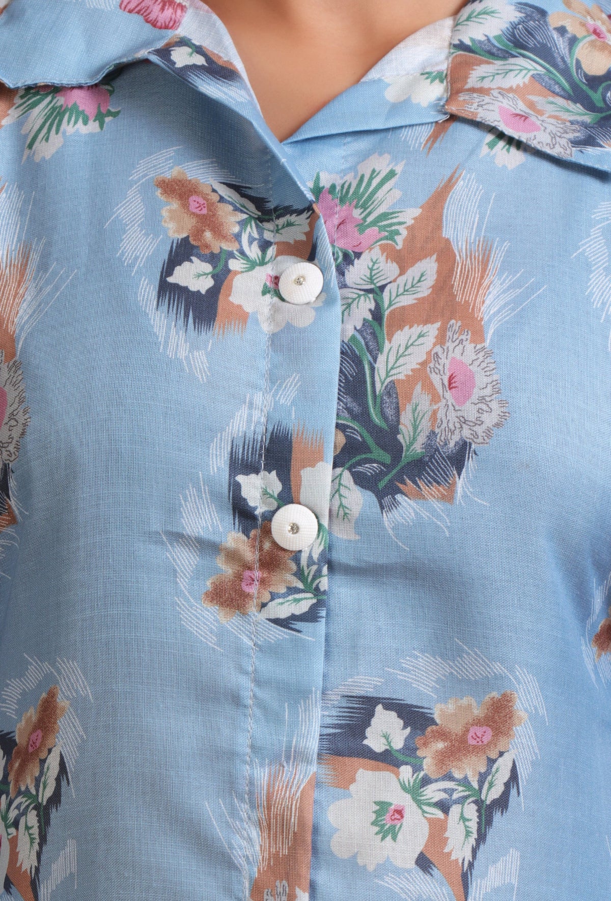 Set of 2: Sky Blue Cotton Digital Printed Kurta & Pant Set サイズ L