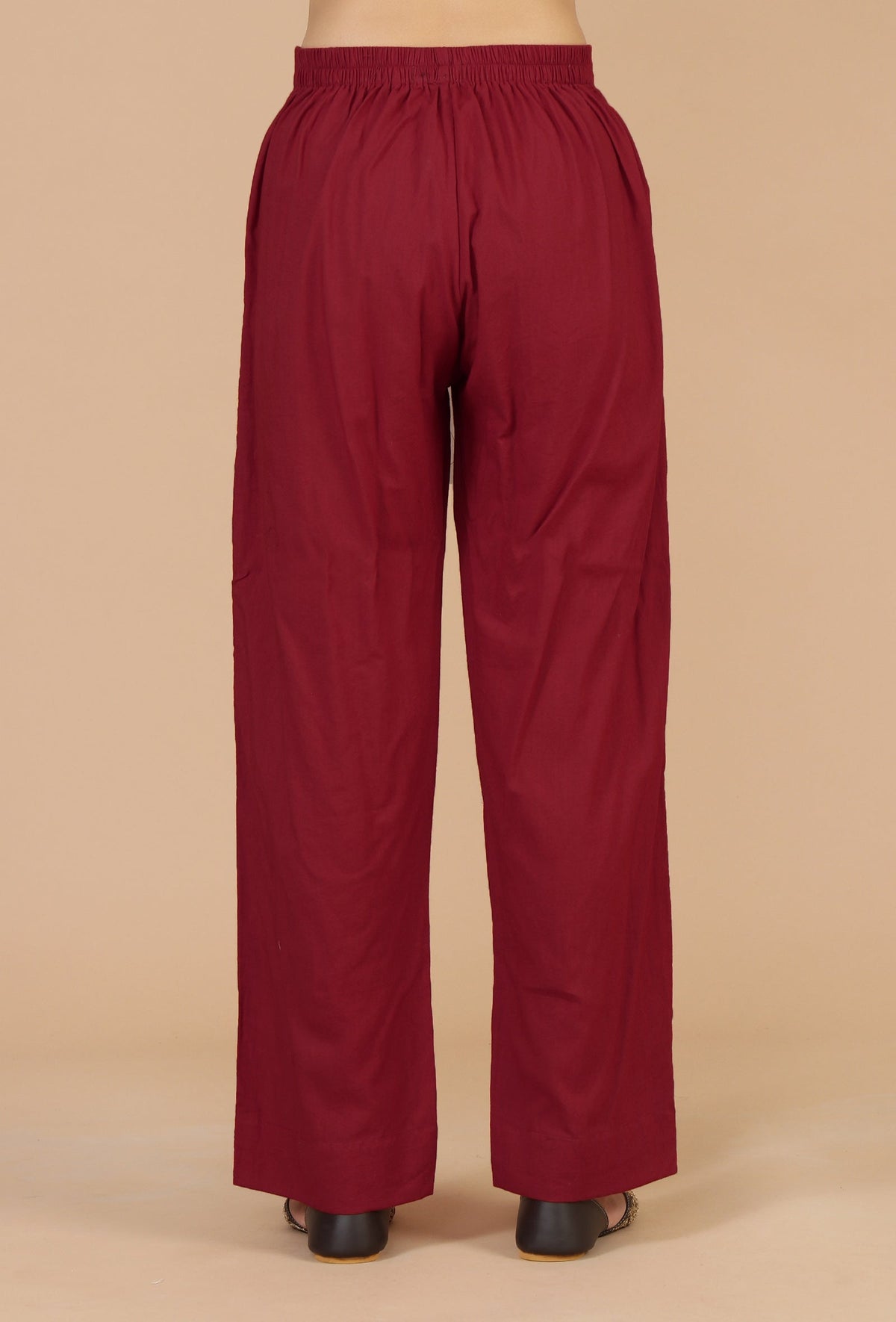 Set of 2: Red Flared Kurta with Baagh Block Print & Solid Cotton Pants クルタ L・パンツ XXXL