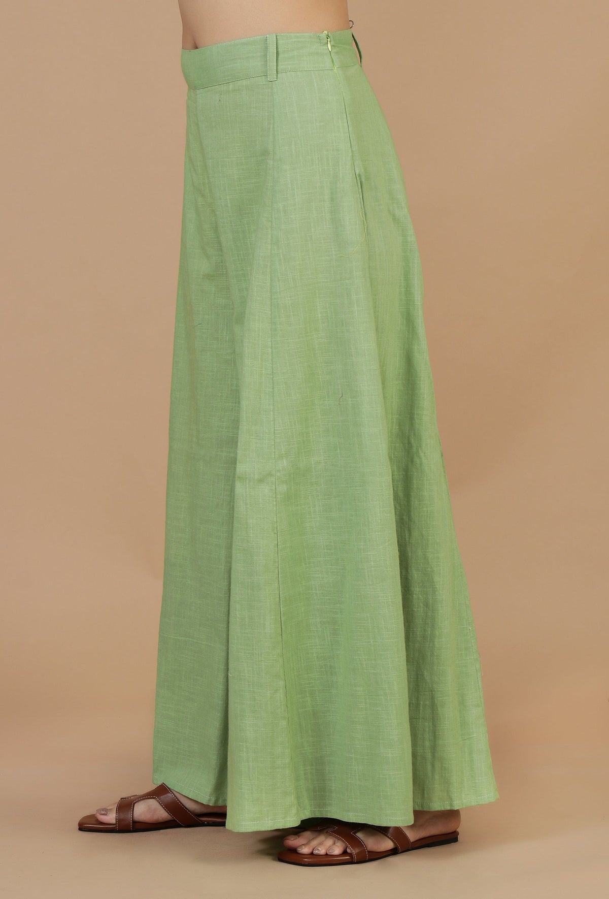 Light Green Cotton Palazzo Pants サイズ XS