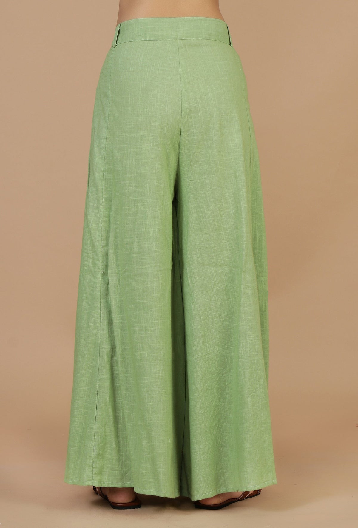 Light Green Cotton Palazzo Pants サイズ XS