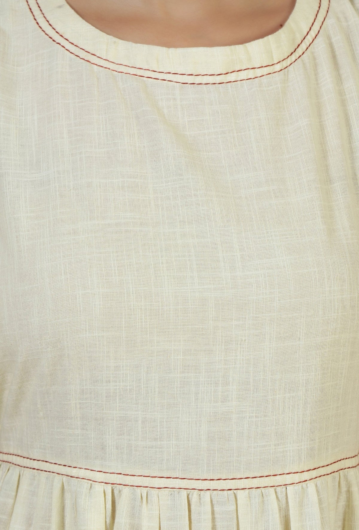 Butter Cream Sleeveless Tiered Cotton Dress サイズ XS