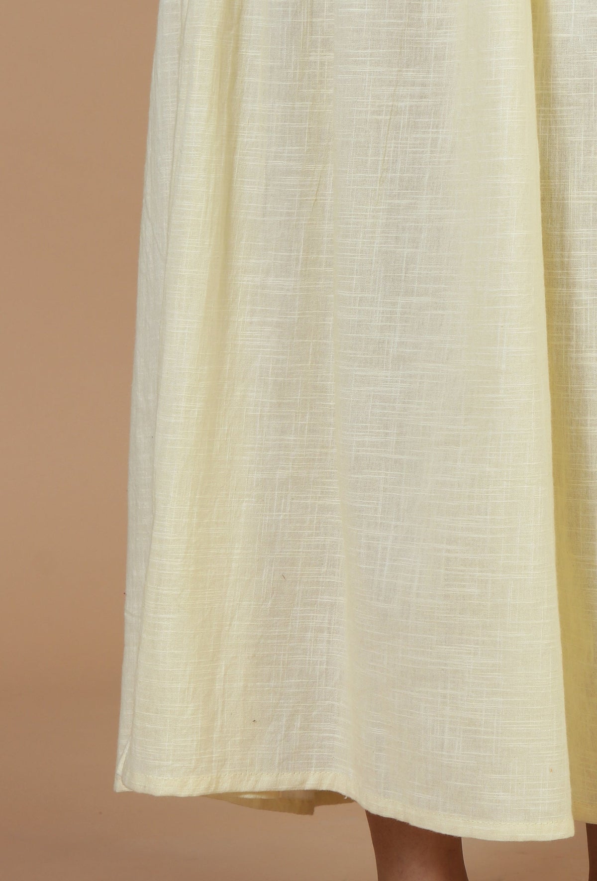 Butter Cream Sleeveless Tiered Cotton Dress サイズ M
