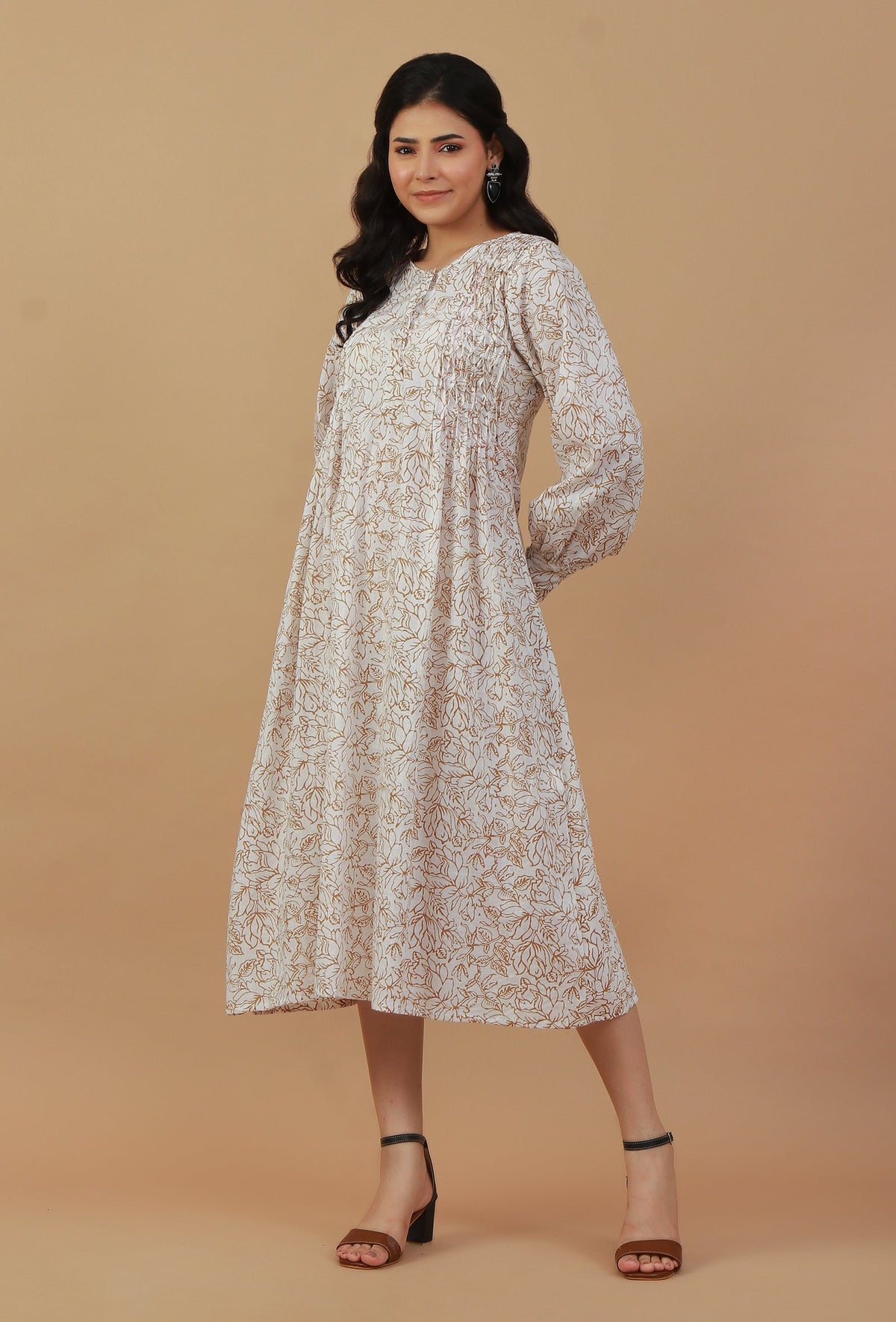 Floral Printed Long A-line Dress サイズ XXXL