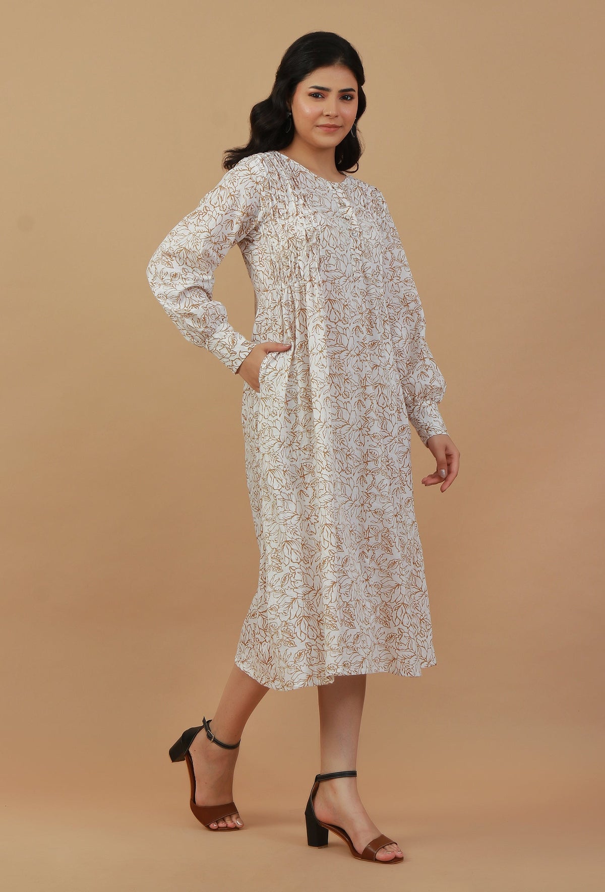 Floral Printed Long A-line Dress サイズ XXXL