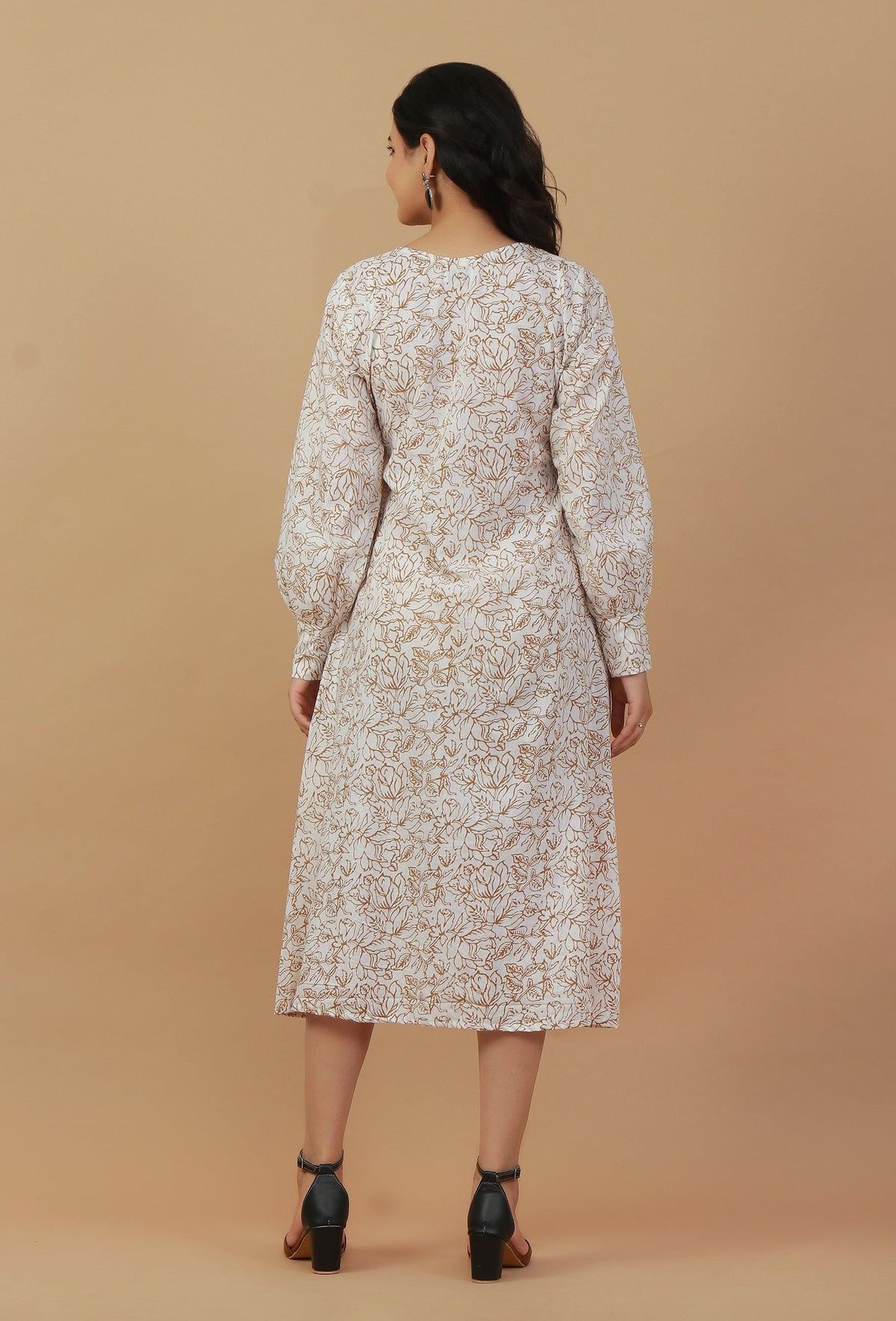 Floral Printed Long A-line Dress サイズ XXXL